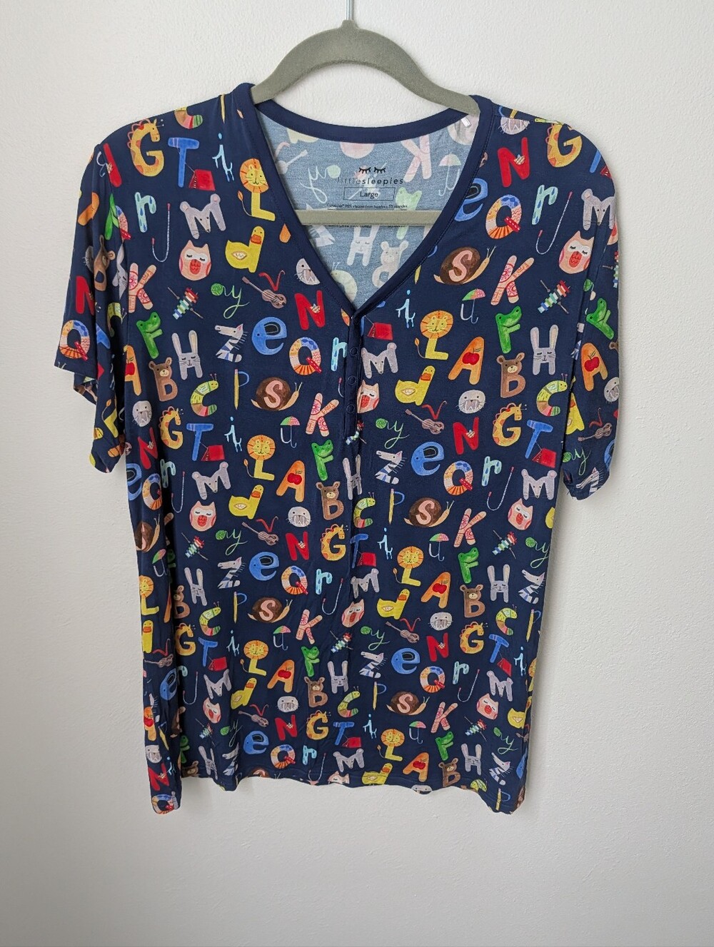 Little Sleepies Blue Alphabet Sleep Top, Large